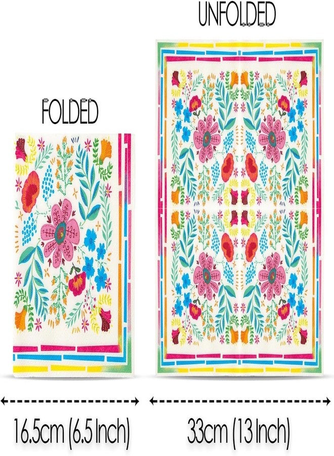 توكينج تيبلز ٢٤٠ منديل ورقي ملون للاستخدام مرة واحدة للحفلات، مناديل مزخرفة بنقوش زهرية للديكوباج، مناديل صيفية جميلة، مناديل لحفلات الشاي بعد الظهر بطابع مكسيكي، حفلات أعياد الميلاد، حفلات الشواء البوهيمية ١٣ × ١٣ - Image 2